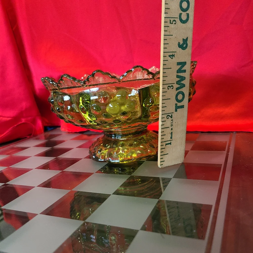 Fenton Hobnail Green Glass Candle Stick Holder Holds 6 Candles